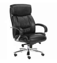 Кресло офисное  PREMIUM "Direct EX-580", хром, рециклированная кожа, черное