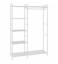 Вешалка-стеллаж "Валенсия-1", 1555х1090х300 мм, 7 полок, металл, белая, ГСВ1 Б