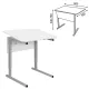 Стол-парта 1-местный, регулируемый угол, СУТ.54-01, 600х500х640-780 мм, рост 4-6, серый каркас, ЛДСП белая. Фото товара с разных ракурсов.